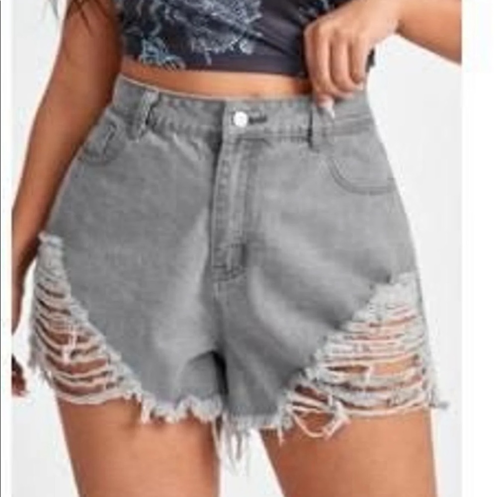 COPY - NWOT shein distressed shorts  blackish